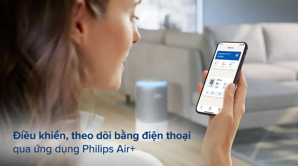 Máy lọc không khí Philips AC3420/10 43W - Theo dõi qua điện thoại